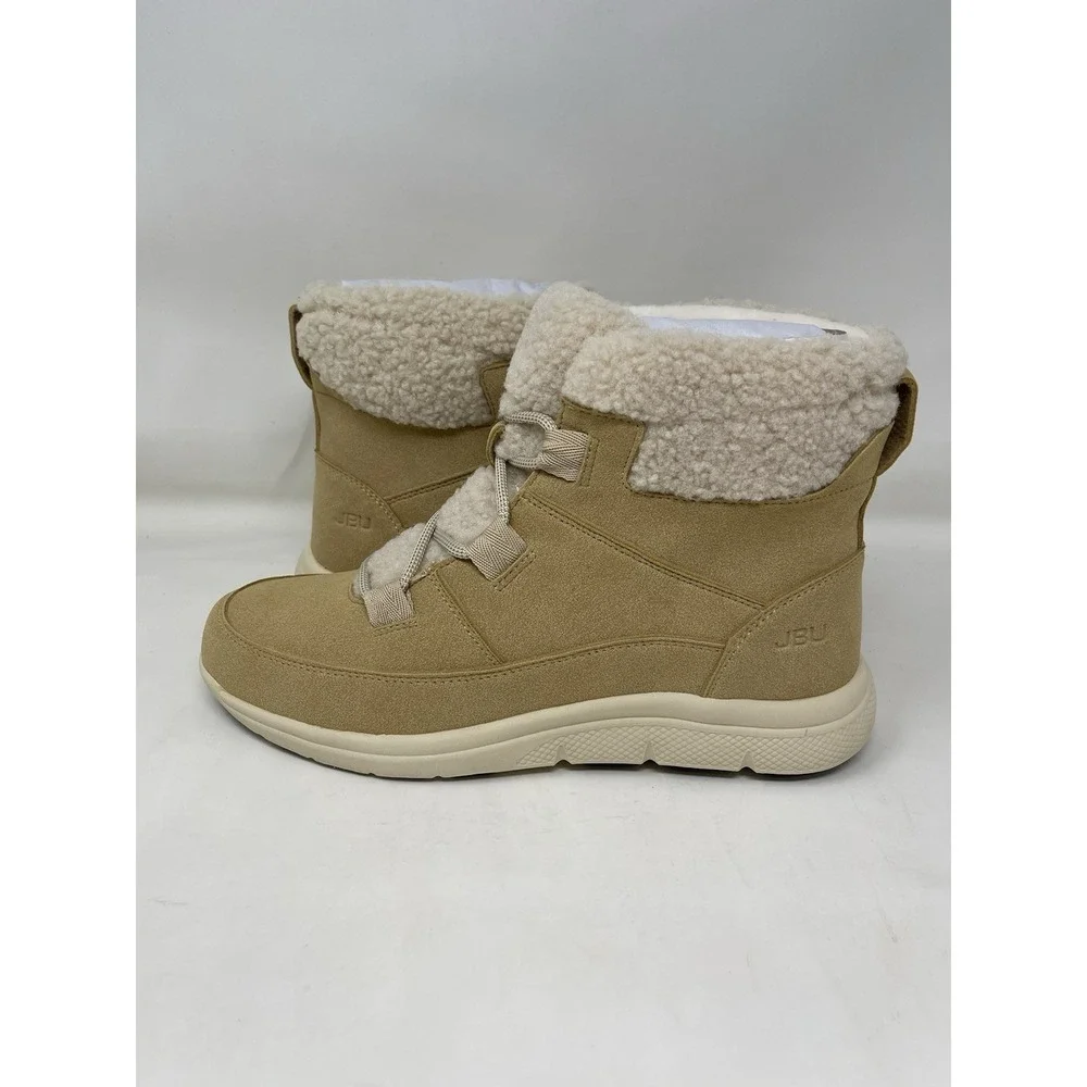 JBU Freeze Faux Fur Winter Boots Women's Size 8M Tan NEW All Terra Traction New*